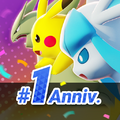 Icône du jeu pendant le début du premier anniversaire de Pokémon UNITE.
