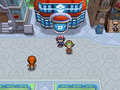 Le joueur devant le Centre Pokémon