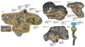 Plan du Grand Canyon de Poni dans Pokémon Soleil et Lune.