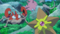 Krabby, Stari et Corayon (du Laboratoire Pokémon du Professeur Chen)