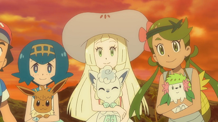 Fichier:SL119 - Évoli de Néphie, Goupix d'Alola de Lilie et Shaymin.png