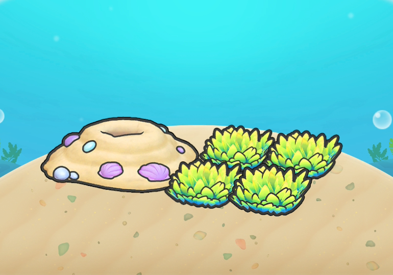 Fichier:Hautes herbes sous-marines et tas de sable Pokopia.png
