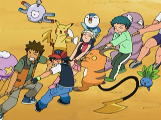 Fichier:DP090 - Baudrive d'un Dresseur, Magnéti de Pierre et Raichu de Sacha (Flash-back).png