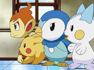 Fichier:DP097 - Ouisticram et Pikachu de Sacha et Tiplouf et Pachirisu d'Aurore.png