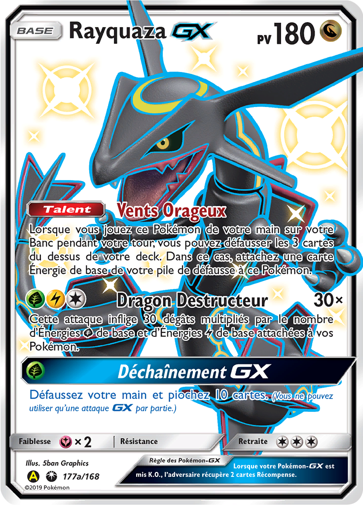 Rayquaza-GX (Soleil et Lune Tempête Céleste 177a)