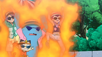 Fichier:SL016 - Miaouss de la Team Rocket et Qulbutoké de Jessie (Flash-back).png