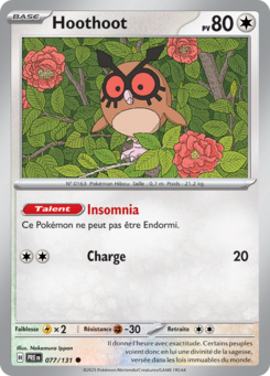 Hoothoot (Écarlate et Violet Évolutions Prismatiques 077)