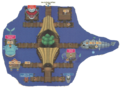 Plan du Village Flottant dans Pokémon Ultra-Soleil et Ultra-Lune.