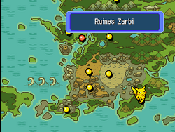 Les Ruines Zarbi sur la carte.