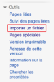 Le lien pour la page de téléversement