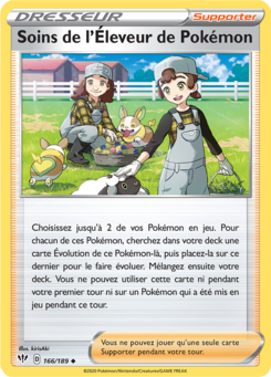 Soins de l'Éleveur de Pokémon (Épée et Bouclier Ténèbres Embrasées 166)