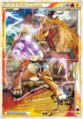 Les cartes Légende représentant Entei et Raikou; ...