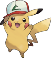 Artwork du Pikachu à la Casquette Originale pour Pokémon Soleil et Lune.