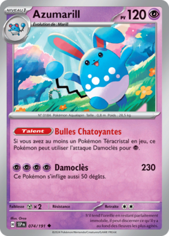 Azumarill (Écarlate et Violet Étincelles Déferlantes 074)