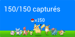 150 Pokémon capturés