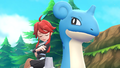 Rencontre avec sa Poké-Monture dans Pokémon : Let's Go, Pikachu et Let's Go, Évoli.