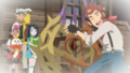 Chochodile (de Rhod), Pikachu (de Friede), Poussacha (de Liko) et Virevorreur (de Shine)
