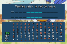 L'écran pour que le joueur entre sa Lettre Miracle dans Pokémon Donjon Mystère : Équipe de Secours Rouge et Bleue