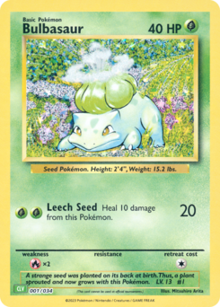Bulbasaur (Pokémon Trading Card Game Classic Venusaur & Lugia ex Deck 001)