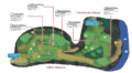 Plan de la Colline Memento et de la Côte Reculée d'Akala dans Pokémon Soleil et Lune.