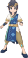 Le costume de Néo-Maître d'Elio dans Pokémon Masters EX.