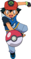 Sacha, dans sa tenue de Hoenn et de son retour à Kanto.