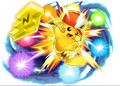 Artwork de la capacité Giga-Tonnerre avec la Pikachazélite.