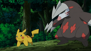 NB114 - Pikachu de Sacha et Minotaupe d'Iris.png