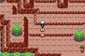 Brice sautant d'un rocher à un autre grâce au Vélo Cross dans Pokémon Émeraude.