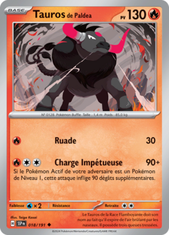 Tauros de Paldea (Écarlate et Violet Étincelles Déferlantes 018)