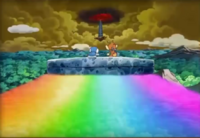Tiplouf et Ouisticram à bord du Vaisseau Arc-en-Ciel.