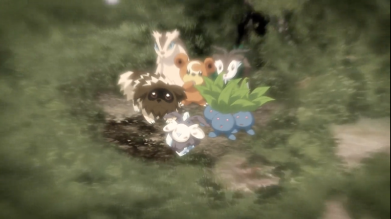 Fichier:Zigzaton, Linéon, Teddiursa, Mystherbe et Cabriolaine - Film 17 Flashback.png