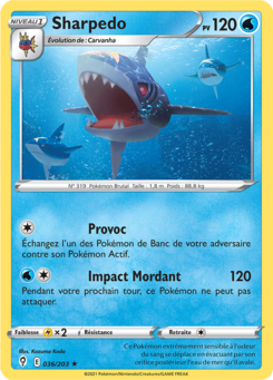 Sharpedo (Épée et Bouclier Évolution Céleste 036)
