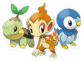 Les 3 Pokémon de départ à Sinnoh