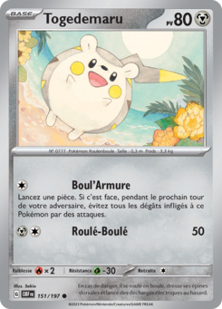 Togedemaru (Écarlate et Violet Flammes Obsidiennes 151)