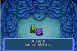 La voix du juge du fond de la grotte, qui s'adresse à Ectoplasma.