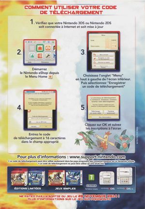 Pokémon Rubis Oméga et Saphir Alpha - Version démo spéciale - Code - Verso.jpg