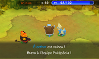L'équipe félicitée pour avoir vaincu Électhor.