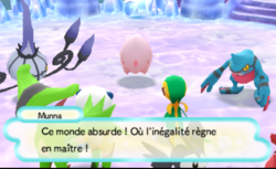Un Munna résolu fait face aux quatre membres de la compagnie.