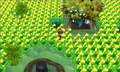 Kalem au milieu des fleurs du Village Pokémon dans Pokémon X et Y.