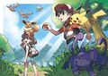 Artwork pour les jeux Pokémon : Let's Go, Pikachu et Let's Go, Évoli.