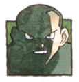 Le visage de Giovanni dans Pokémon Rouge et Vert.