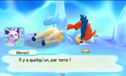 Mentali aperçoit Keldeo à terre.