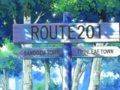 Panneau de la Route 201 dans l'épisode 467.