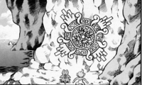 Le symbole du Fragment de Relique au fond de la Caverne Saline dans le manga Pokémon Fushigi no Dungeon: Honō no Tankentai.