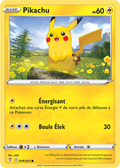 Pikachu (Épée et Bouclier Évolution Céleste 049)