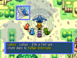 Latias est tombée dans la Vallée Infernale.