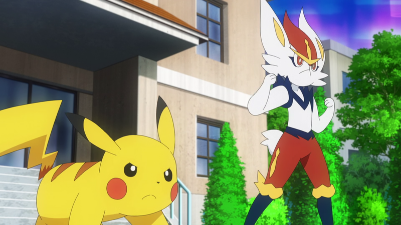 Fichier:LV090 - Pikachu de Sacha et Pyrobut de Goh.png