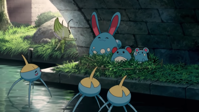Fichier:Azurill, Marill, Azumarill et Arakdo sauvages Film 13.png