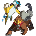 Artwork pour l'événement Pokémon Légendaire, avec Raikou.